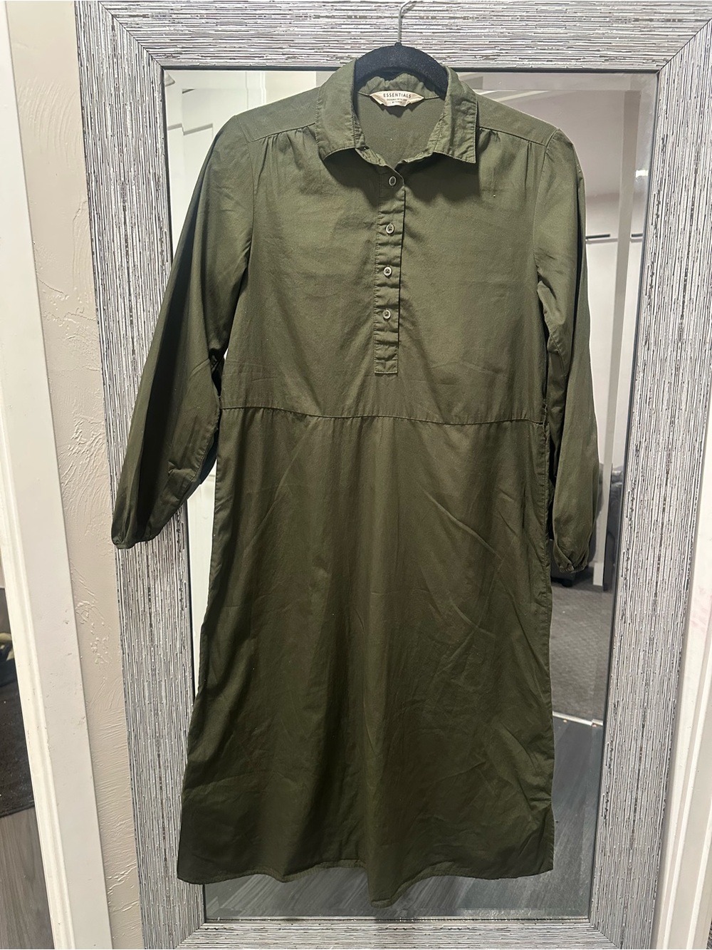 Essentials by Tchibo Olive Green Shirt Dress